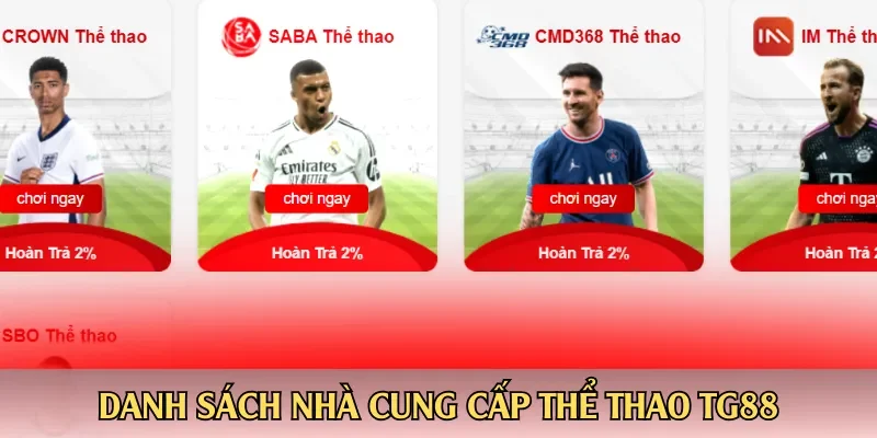 Danh sách nhà cung cấp thể thao TG88