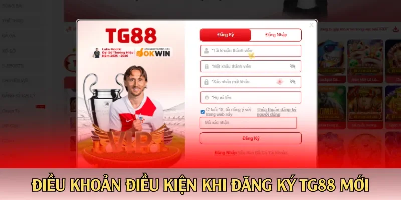 Điều khoản điều kiện khi đăng ký TG88 mới