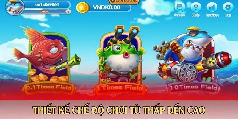 Thiết kế chế độ chơi từ thấp đến cao